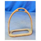 Vtg Solid Brass Single Horse Saddle Stirrup