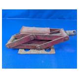 Vintage Red Scissor Car Jack Automotive Tool