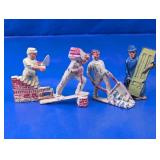 Vintage Metal Construction Worker Figures Lot
