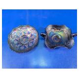 Vintage Carnival Glass Bowls Iridescent Duo