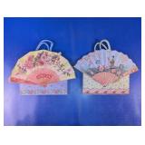 Vintage Floral Fan Paper Gift Bags Duo