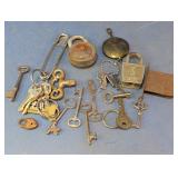 Vintage Keys & Pad Locks Assortment