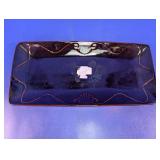 214 West Cobalt Blue Rectangular Glass Tray