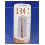 Vintage Royal Crown Cola Metal Thermometer Sign