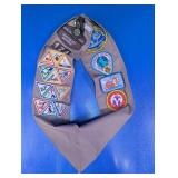 Vintage Girl Scout Sash w/ Patches & Pins