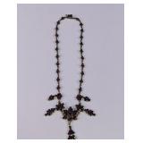 Vtg. Bohemian Garnet Cluster Festoon Necklace