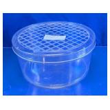 Vintage Clear Plastic Hat Box with Lid
