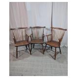 Wood Spindle-Back Armchairs