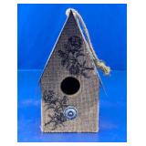 Rustic Burlap Hanging Birdhouse Decorative Accent