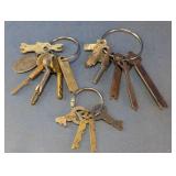 Vintage Metal Ring Key Assortment