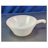 Vtg Anchor Hocking Milk Glass Handled Soup Bowl