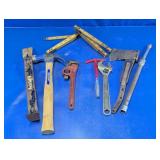 Assorted Hand Tools and Folding Rulers
