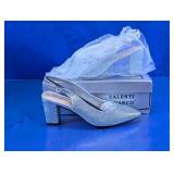 Valenti Franco Rhinestone Slingback Heels Silver