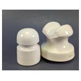 Vintage Chance White Ceramic Insulators Duo