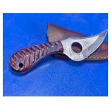 Damascus Style Hunting Knife with Sheath