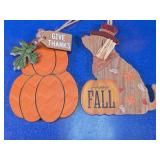 Fall Pumpkin and Dog Hanging Decor