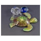 Glass Turtle Figurine Set