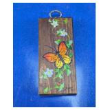 Hand-Painted Wooden Butterfly Plaque