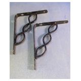 Metal Wall Shelf Brackets Pair
