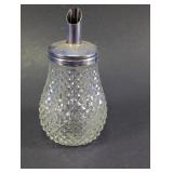 Vintage Diamond Cut Glass Sugar Pourer Dispenser