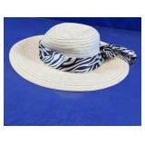 Zebra Print Wide Brim Sun Hat