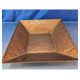 Hammered Copper-Tone Square Serving Tray