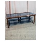 Wood Glass Rectangular Console Table