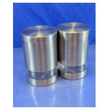 Crate & Barrel Stainless & Acrylic Canisters Duo