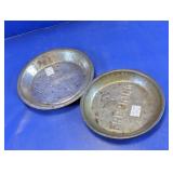 Vintage Embossed Metal Pie Pans Duo