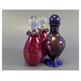 Vintage Art Glass Perfume Bottle Set