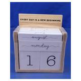 Eccolo Wooden Perpetual Desk Calendar