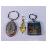 Paris, Egypt & Bahamas Souvenir Keychains