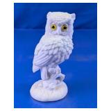 Salt Stone White Owl Figurine