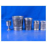 German Pewter Drinking Cup Assortment