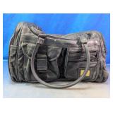 Pioneer Express Black Leather Travel Bag