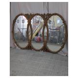 Decorative Ornate Triple Oval Wall Mirror