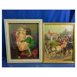 Framed Victorian-Style Children Art Prints