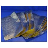 Gold Tone Textured Rectangular Mats