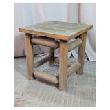 Rustic Wooden Patio Side Table