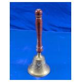 Wooden Handle Etched Brass Hand Bell