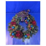 Decorative Embellished Christmas Wreath with Bow