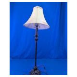 Tall Black Table Lamp with White Shade