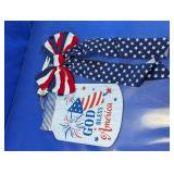 Patriotic "God Bless America" Sign & Bow Set