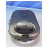 Compact Black Electric Waffle Maker