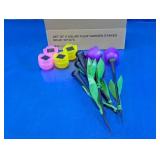 Solar Tulip Garden Stakes Set