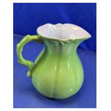 Vintage Style Green Ceramic Pitcher Vase