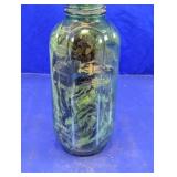 Vintage Green Glass Jar filled w/ Paper Items