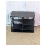 Black Multi-Compartment Display Shelf Rack