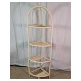 White 4-Tier Corner Display Shelf