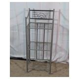 Gray Metal 3-Tier Freestanding Storage Shelf